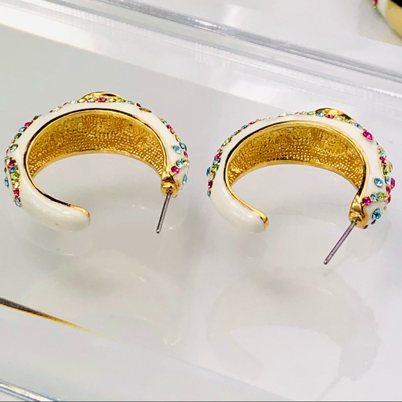 ROSS SIMONS SWAROVSKI CRYSTAL 18K GOLD OVER STERLING BRACELET EARRINGS RING - Picture 11 of 15